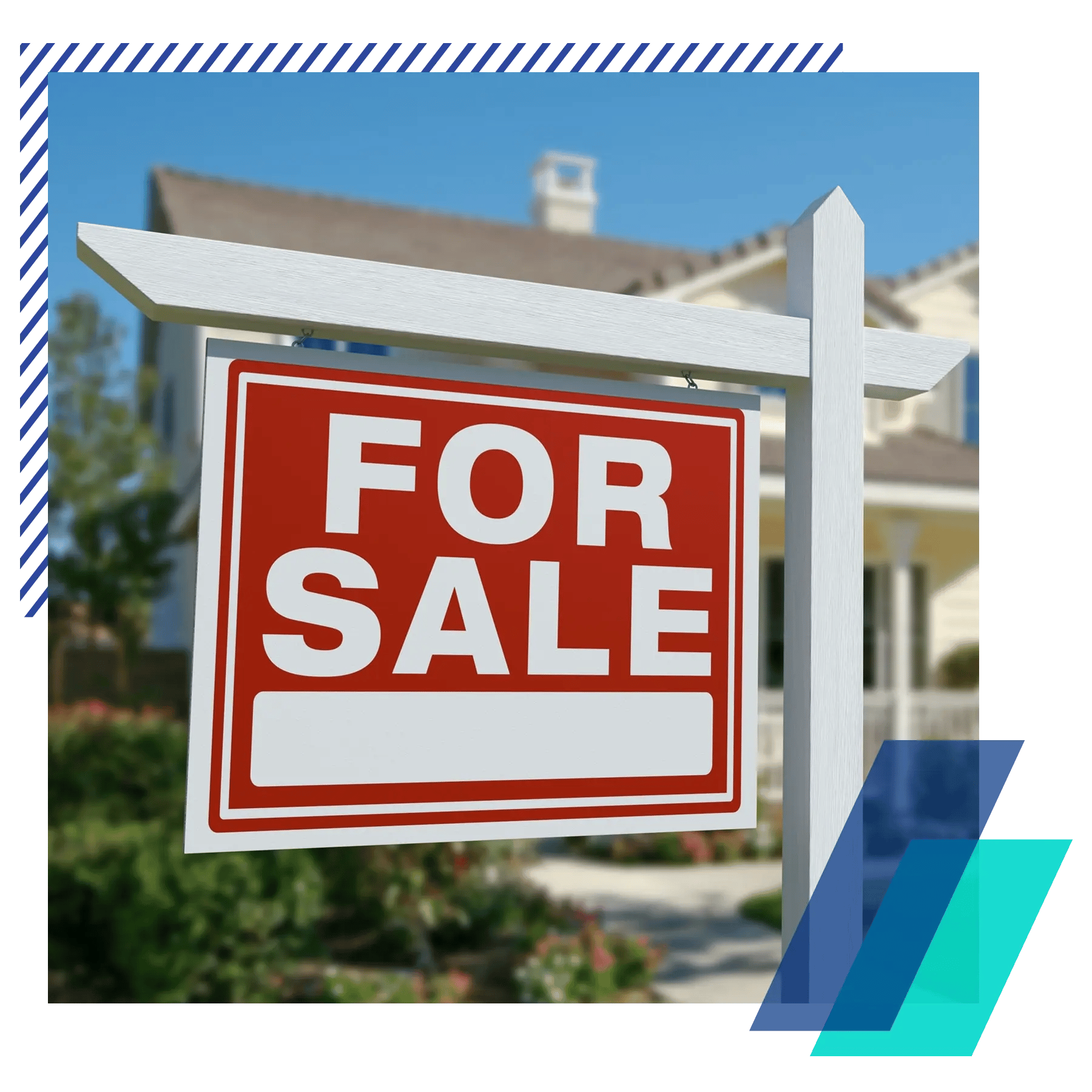 For Sale Sign in Front Yard
