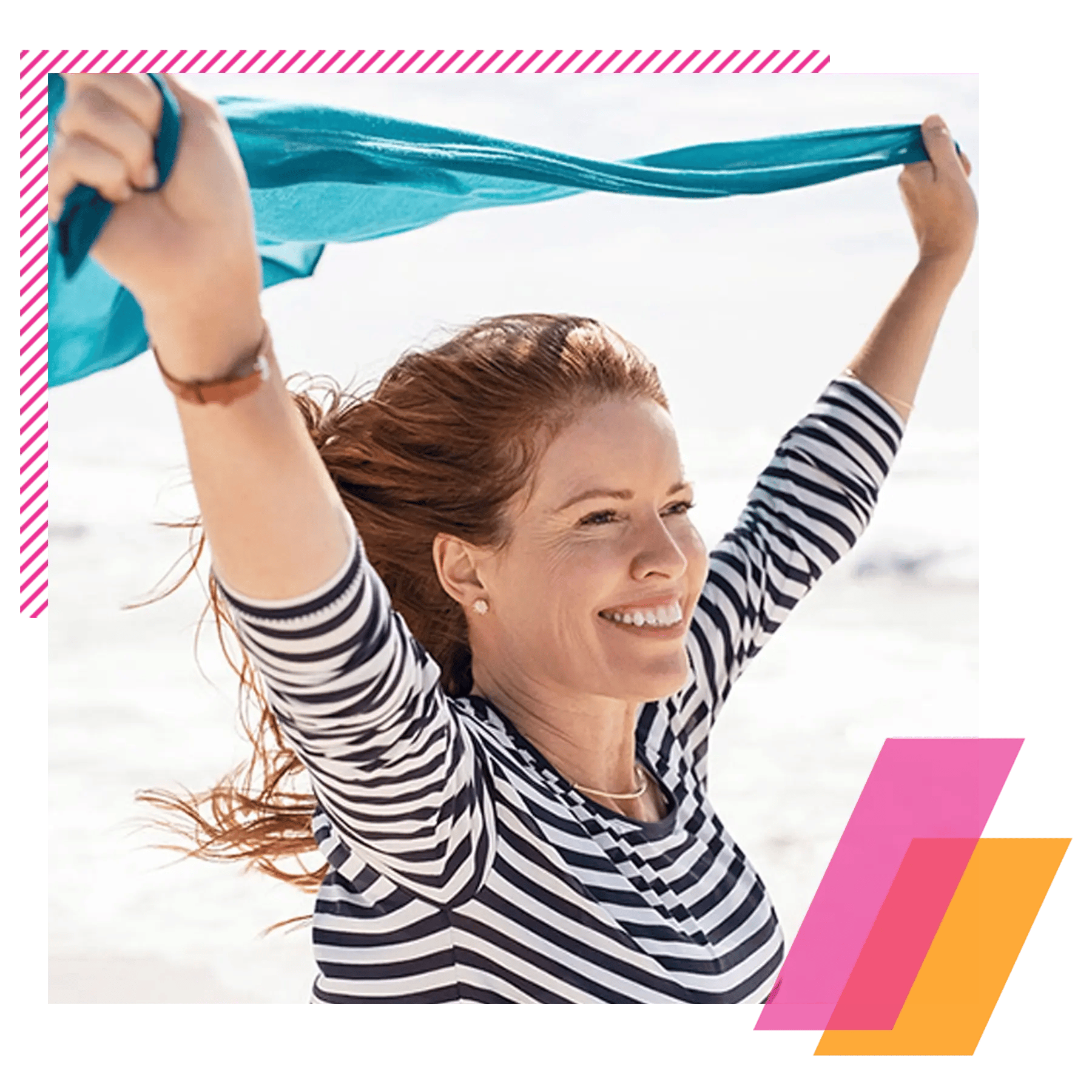 Cosmetic Surgery Loans_woman holding scarf in wind