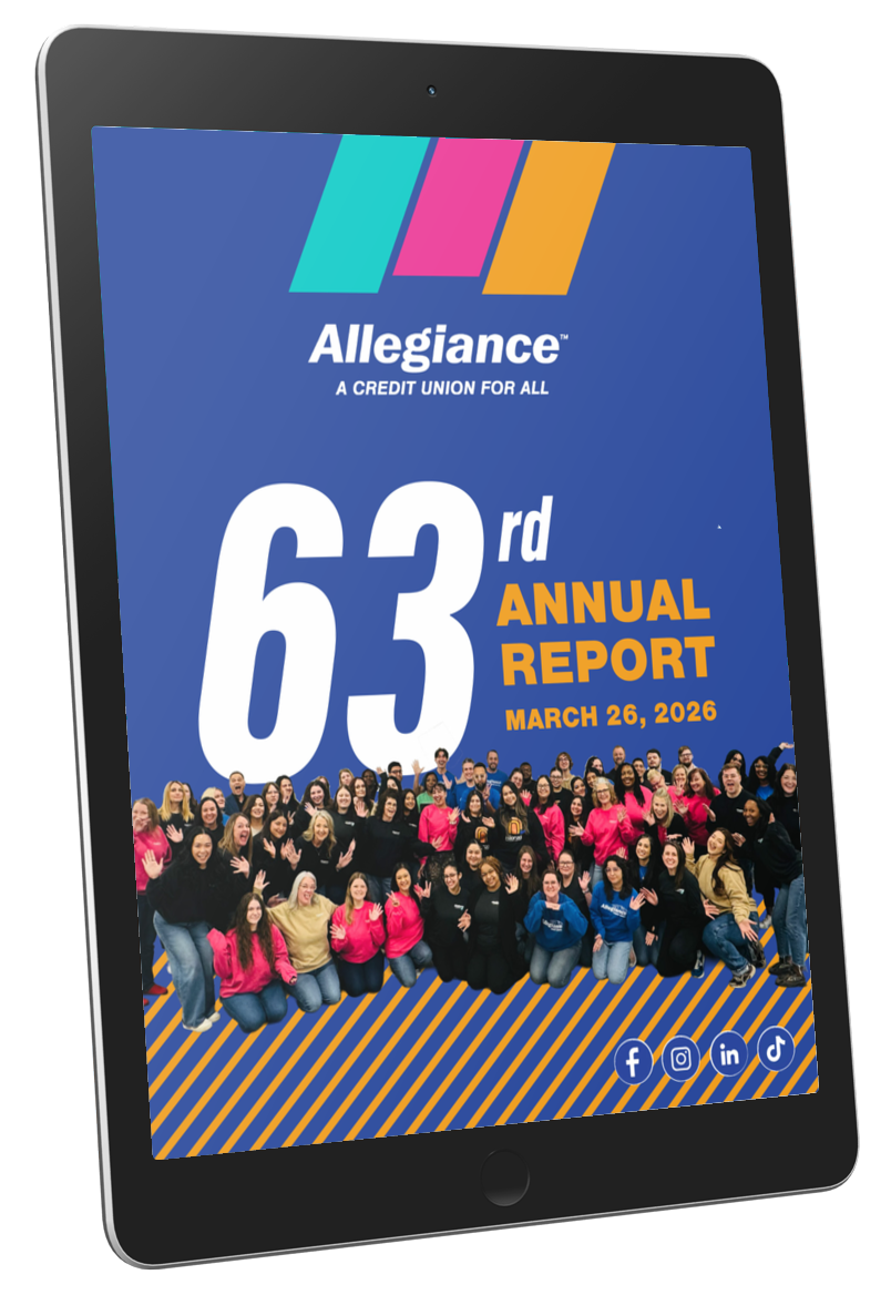 63rd Annual Meeting Report Cover for Allegiance Credit Union