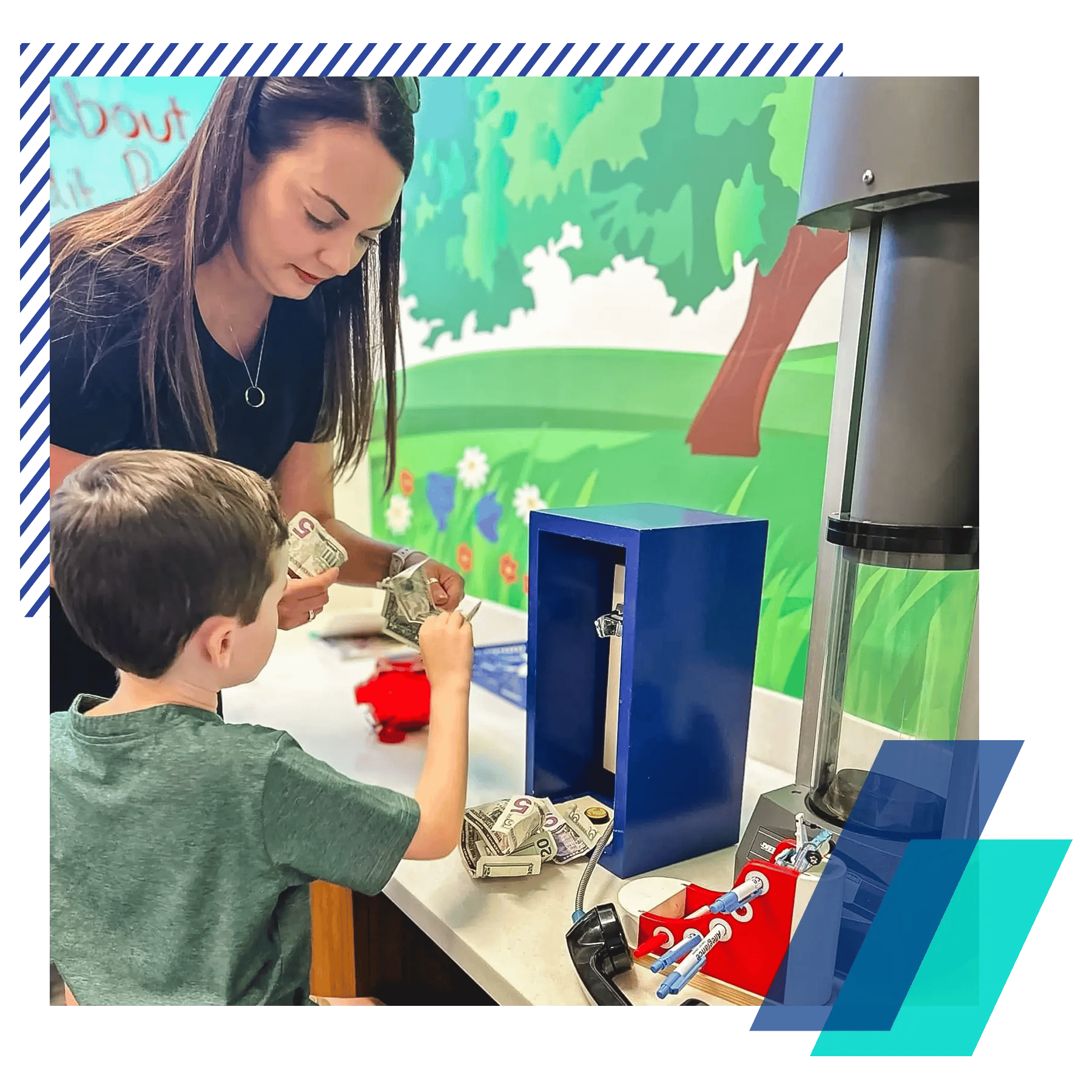 kid-friendly banking area at Allegiance Credit Union