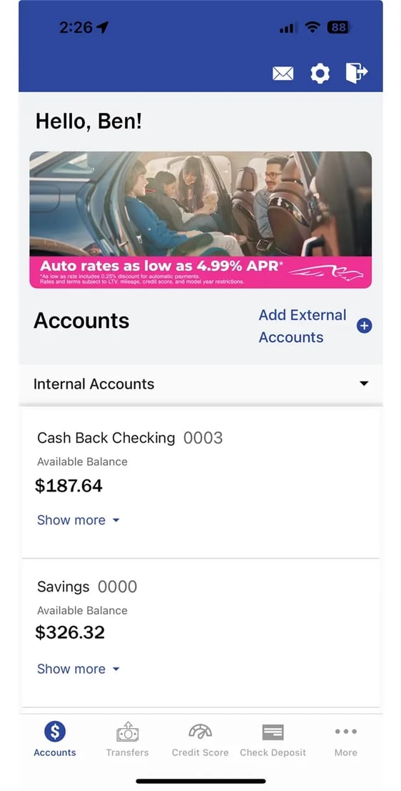 Allegiance Credit Union Mobile App