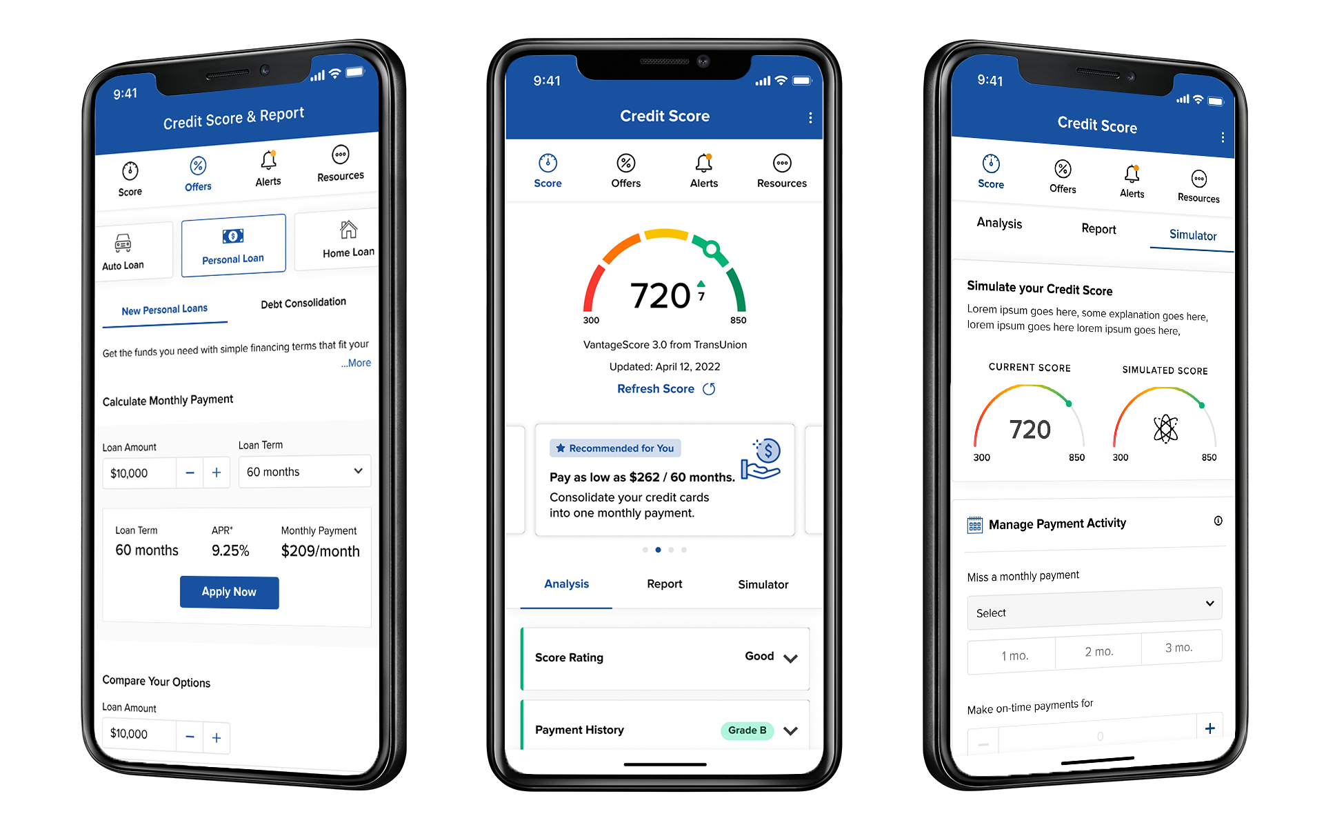 Credit Score feature inside Allegiance Mobile App