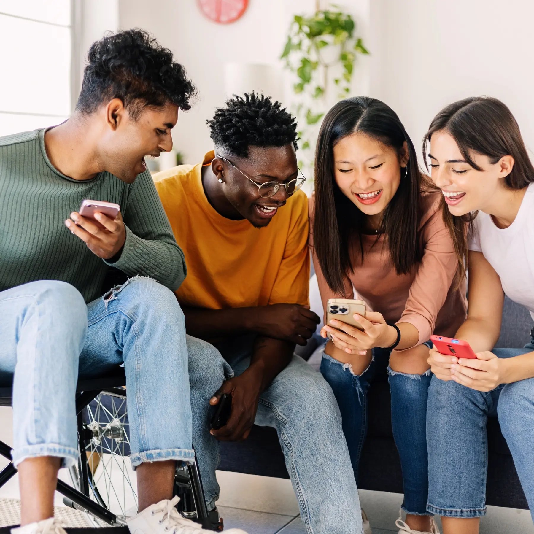Young group of friends referring others to Allegiance Credit Union