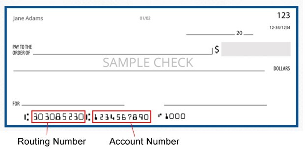 check routing number