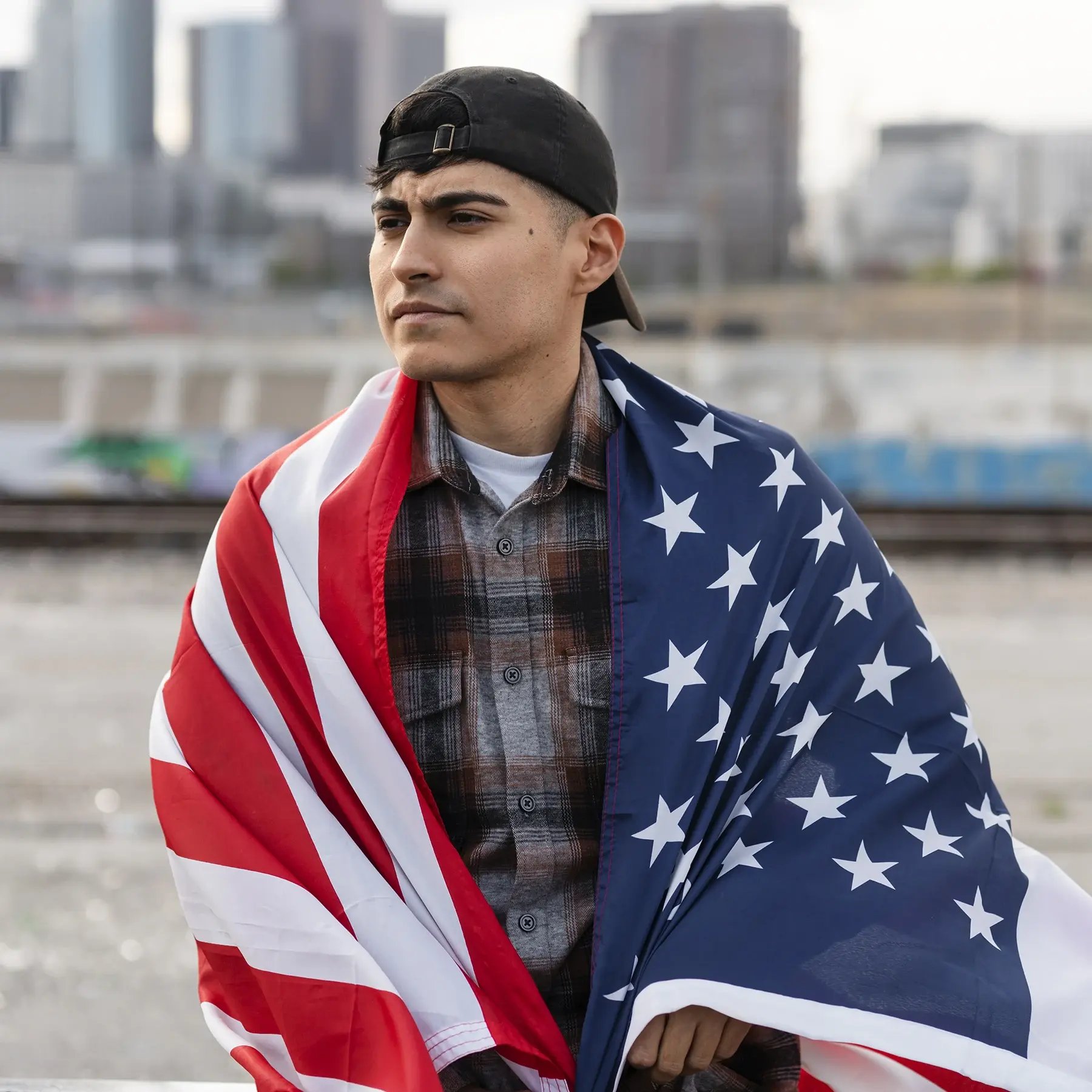man-with-usa-flag-river