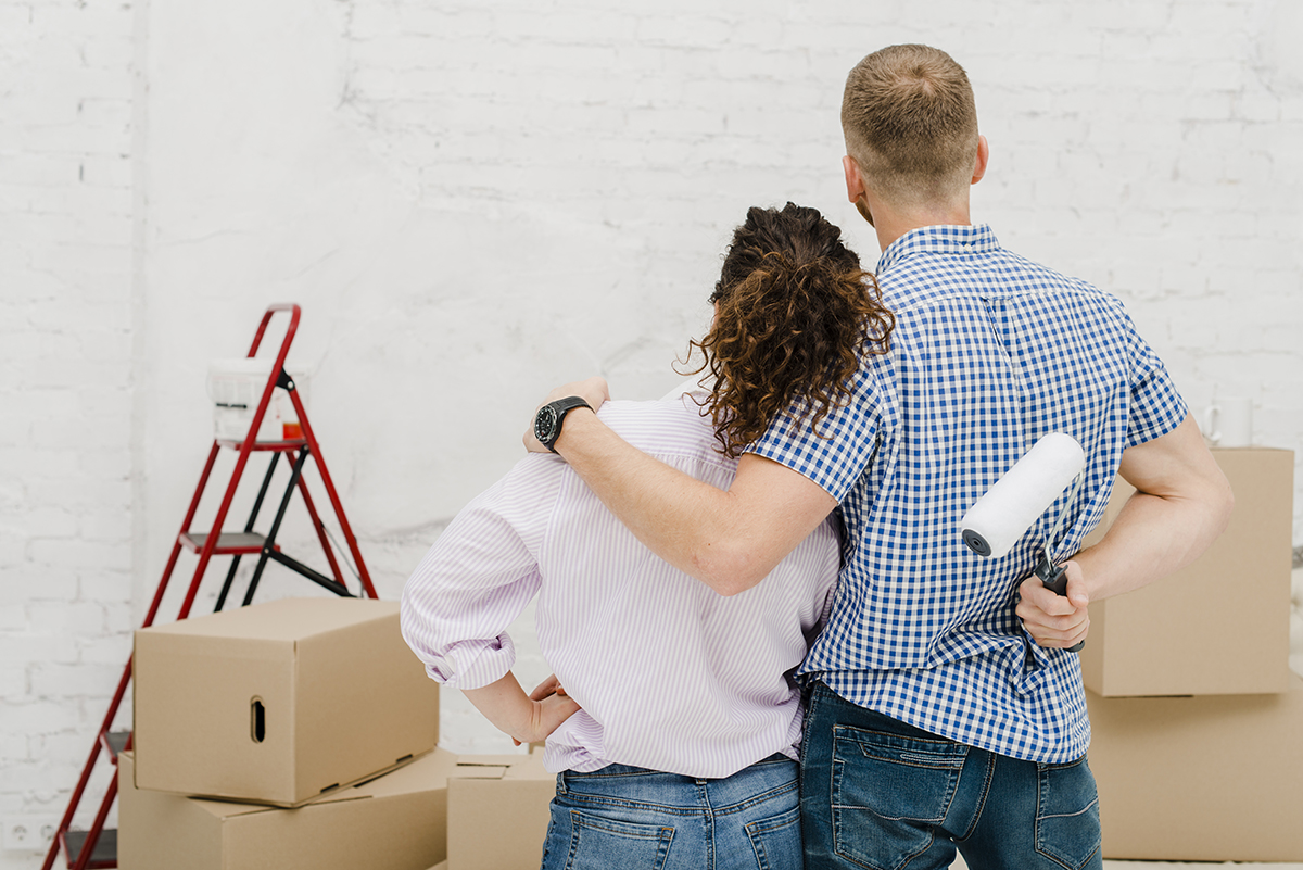 A home renovation loan can make your dreams of your living room a reality like for this couple.