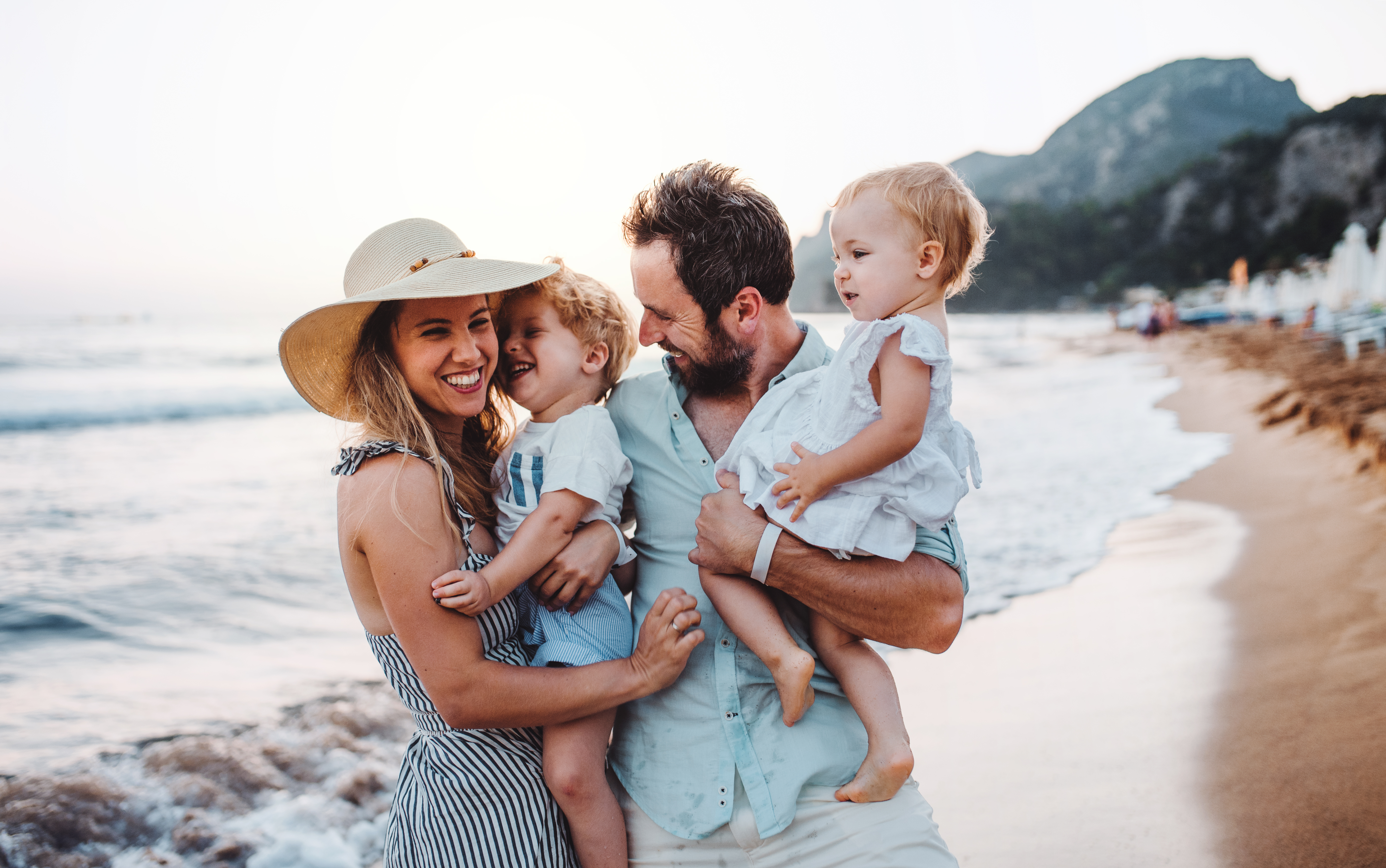 family on a beach vacation